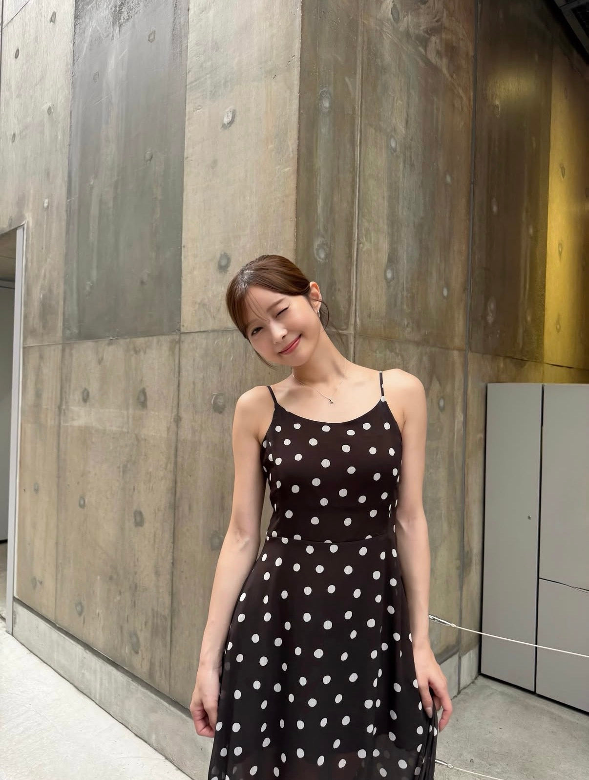 Dot Balloon Hem Dress