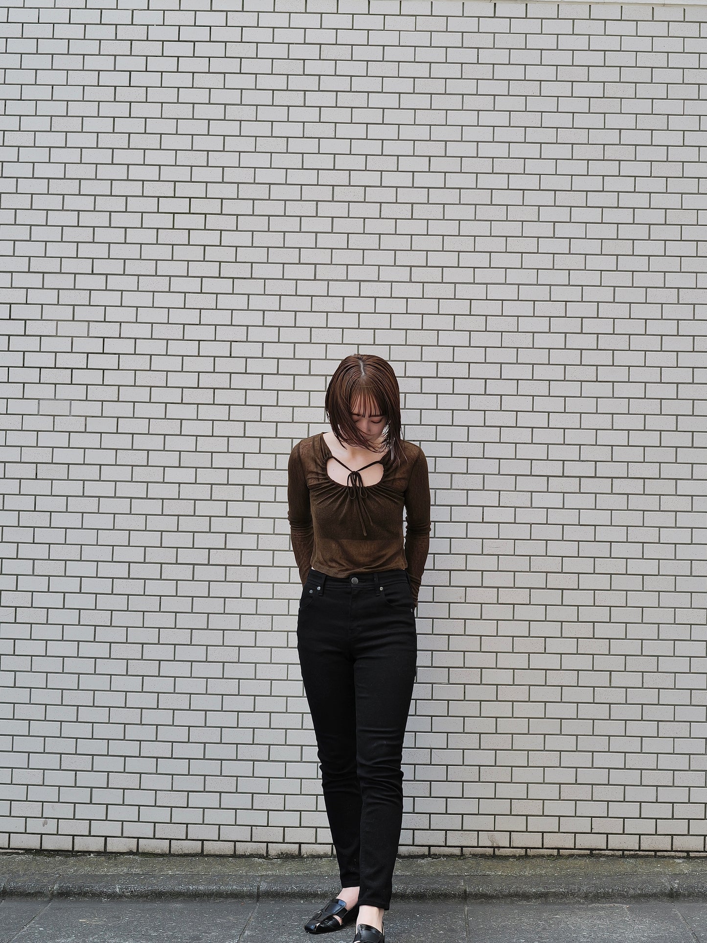 Decollete Gather Sheer Tops