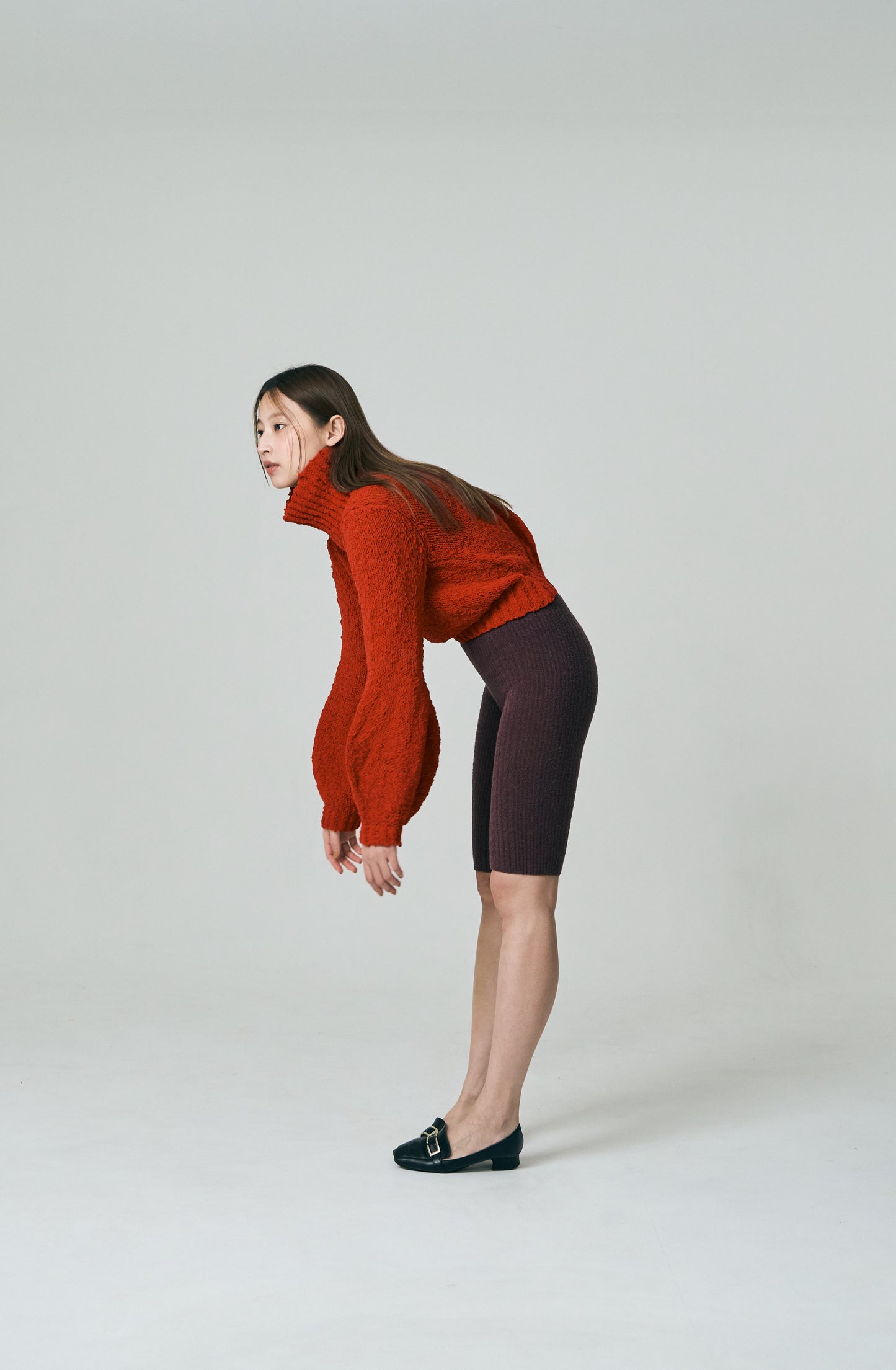 Wavy Yarn Balloon Sleeve Cropped Tops