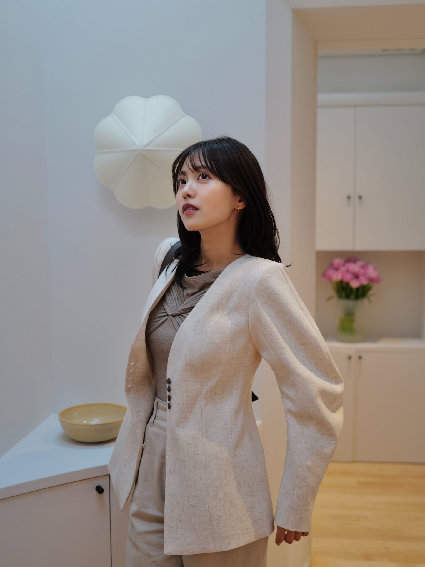 Lined Bottons Classical Cocoon Jacket