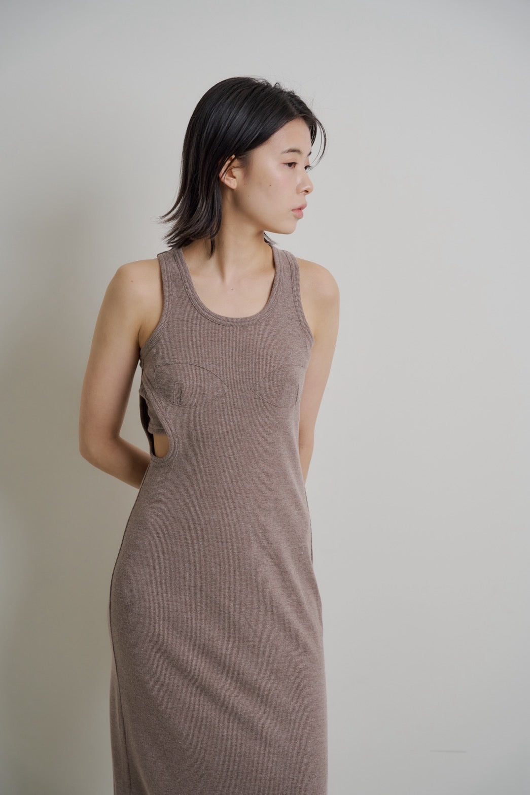 Side Open Metallic Dress