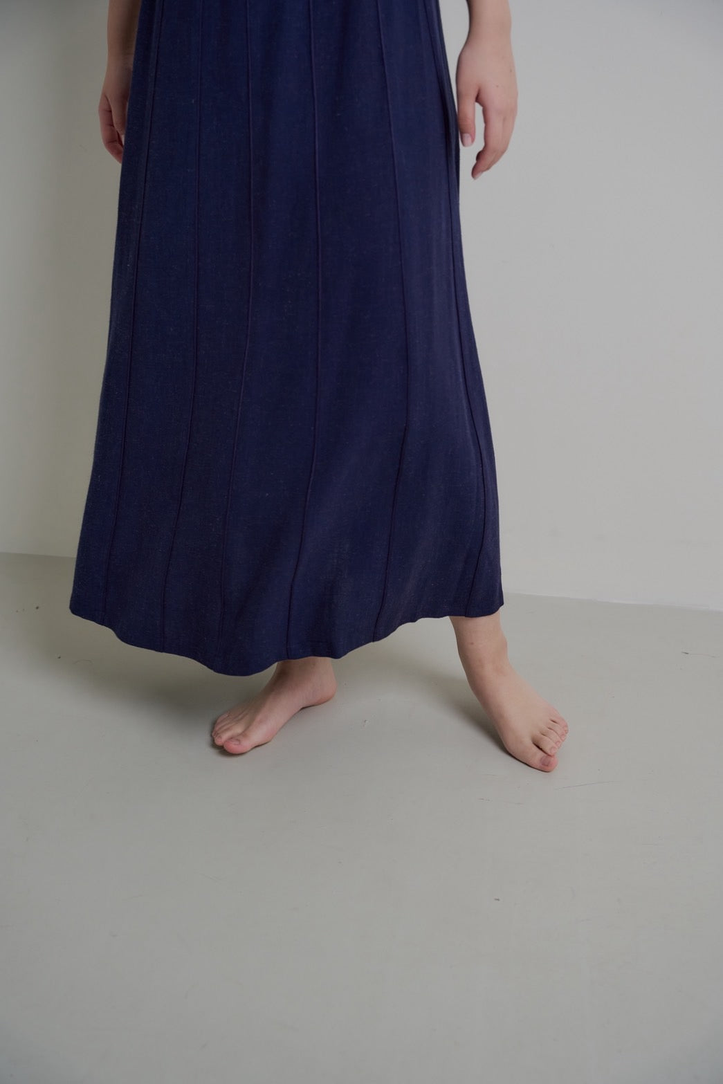 Crossback Striped Linen Dress