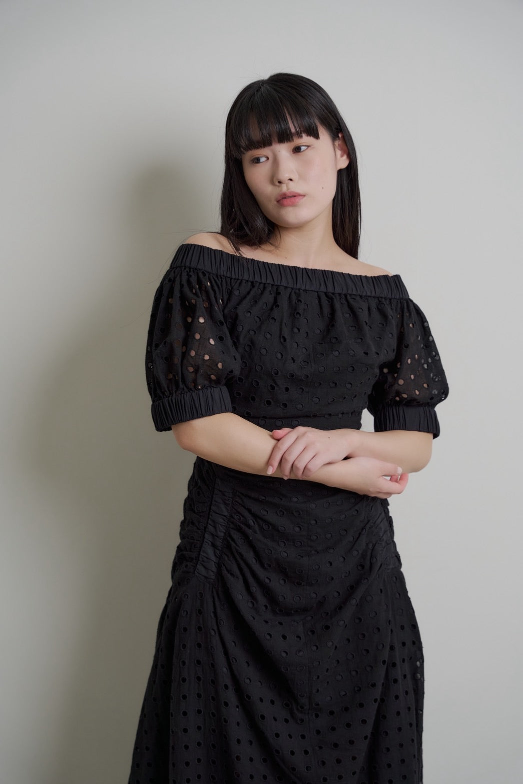 Dot Pattern Cotton Flare Dress