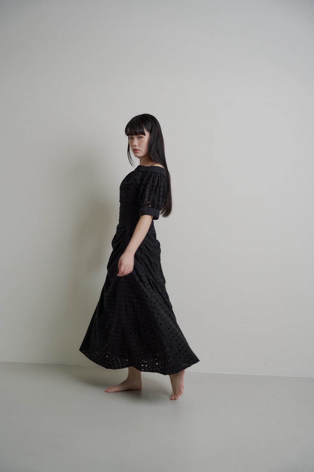 Dot Pattern Cotton Flare Dress