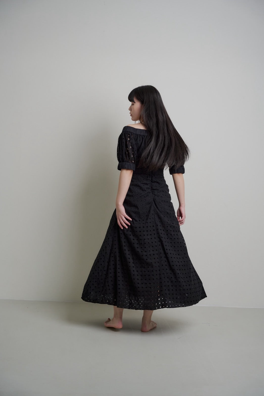 Dot Pattern Cotton Flare Dress