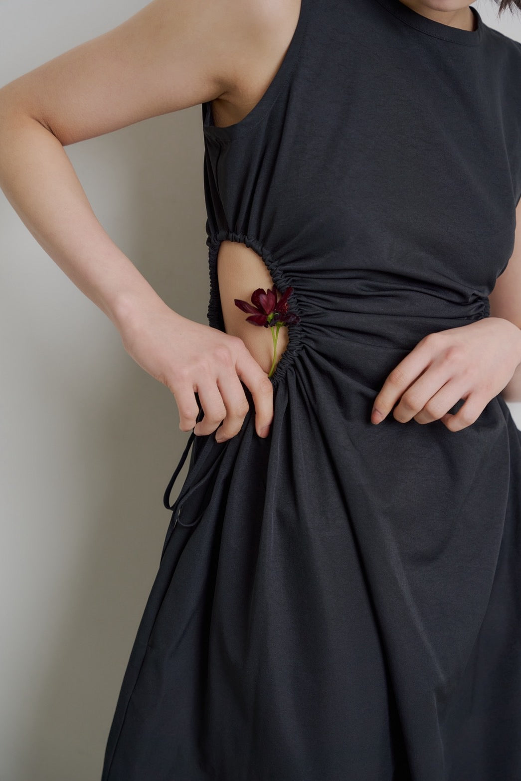 Sleeveless Cutout Tie Dress