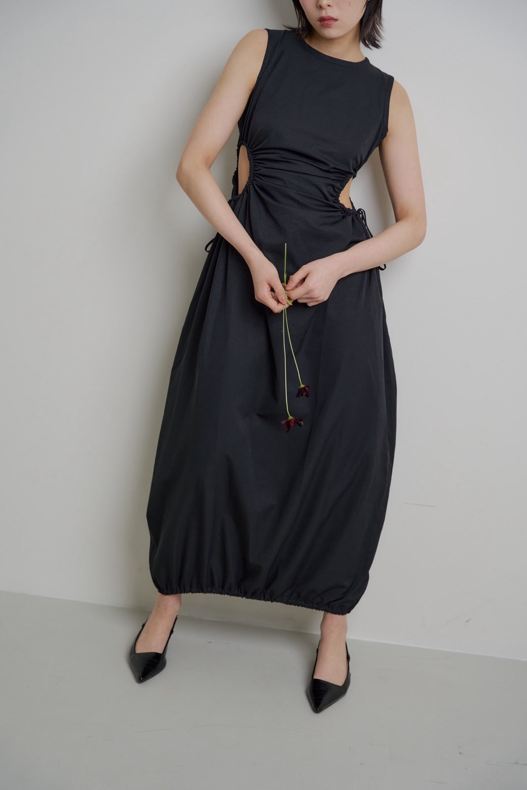 Sleeveless Cutout Tie Dress