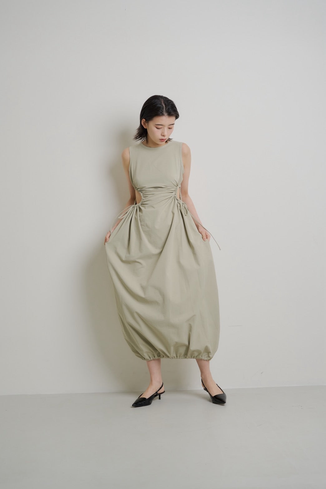 Sleeveless Cutout Tie Dress