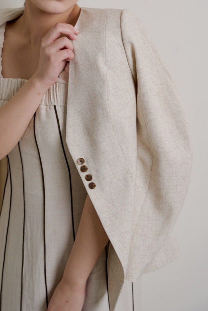 Lined Bottons Classical Cocoon Jacket