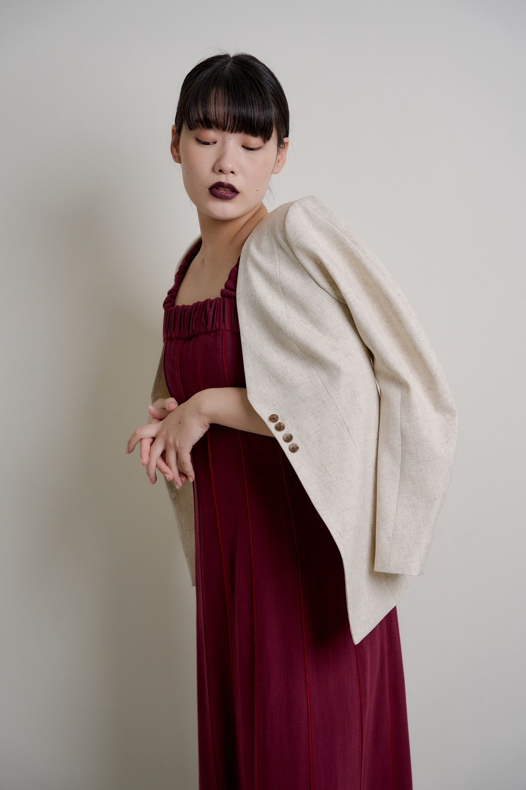 Lined Bottons Classical Cocoon Jacket