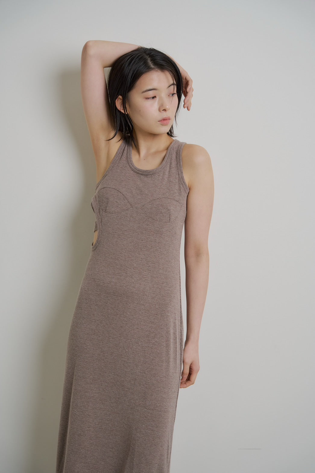 Side Open Metallic Dress