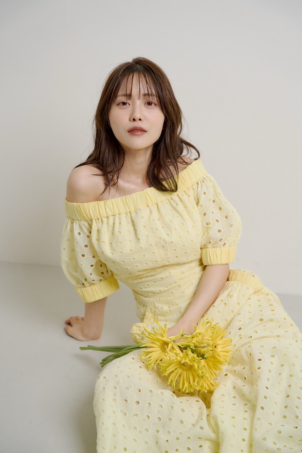 Dot Pattern Cotton Flare Dress
