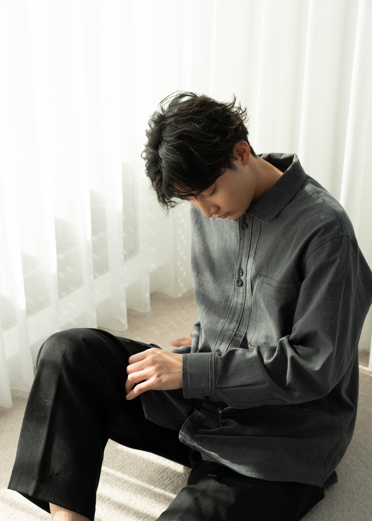 Layered Unisex Shirt Blouson