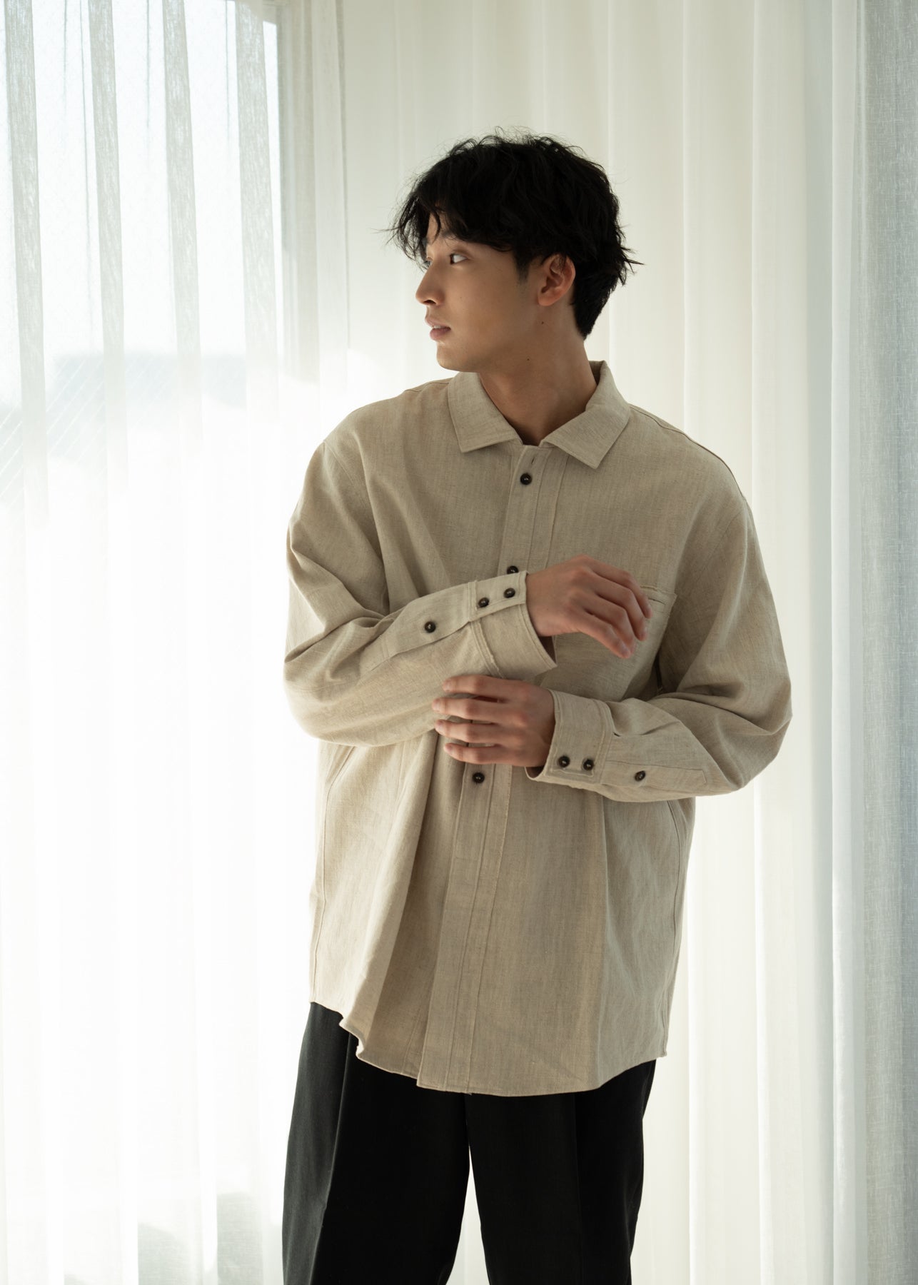 Layered Unisex Shirt Blouson