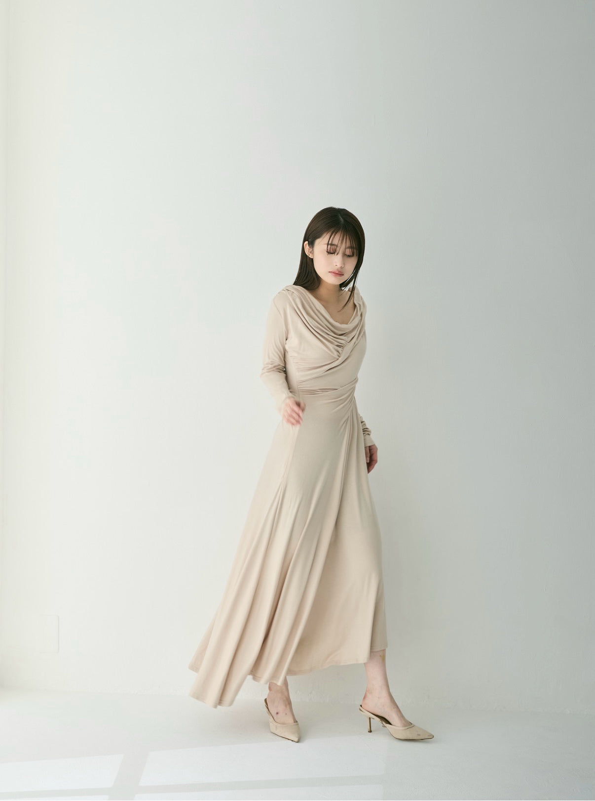 Sculpted Flow Drape Dress