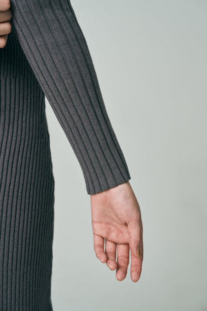 Dual Cutout Sculpted Rib Knit Dress