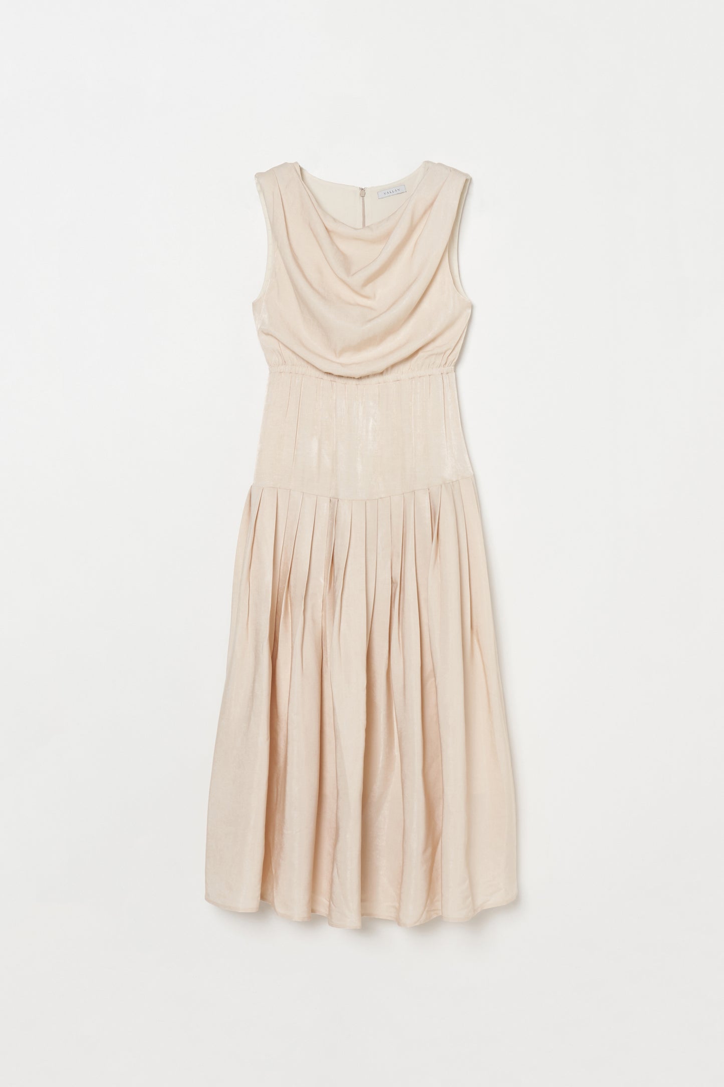 Sleeveless Drape Pleats Dress