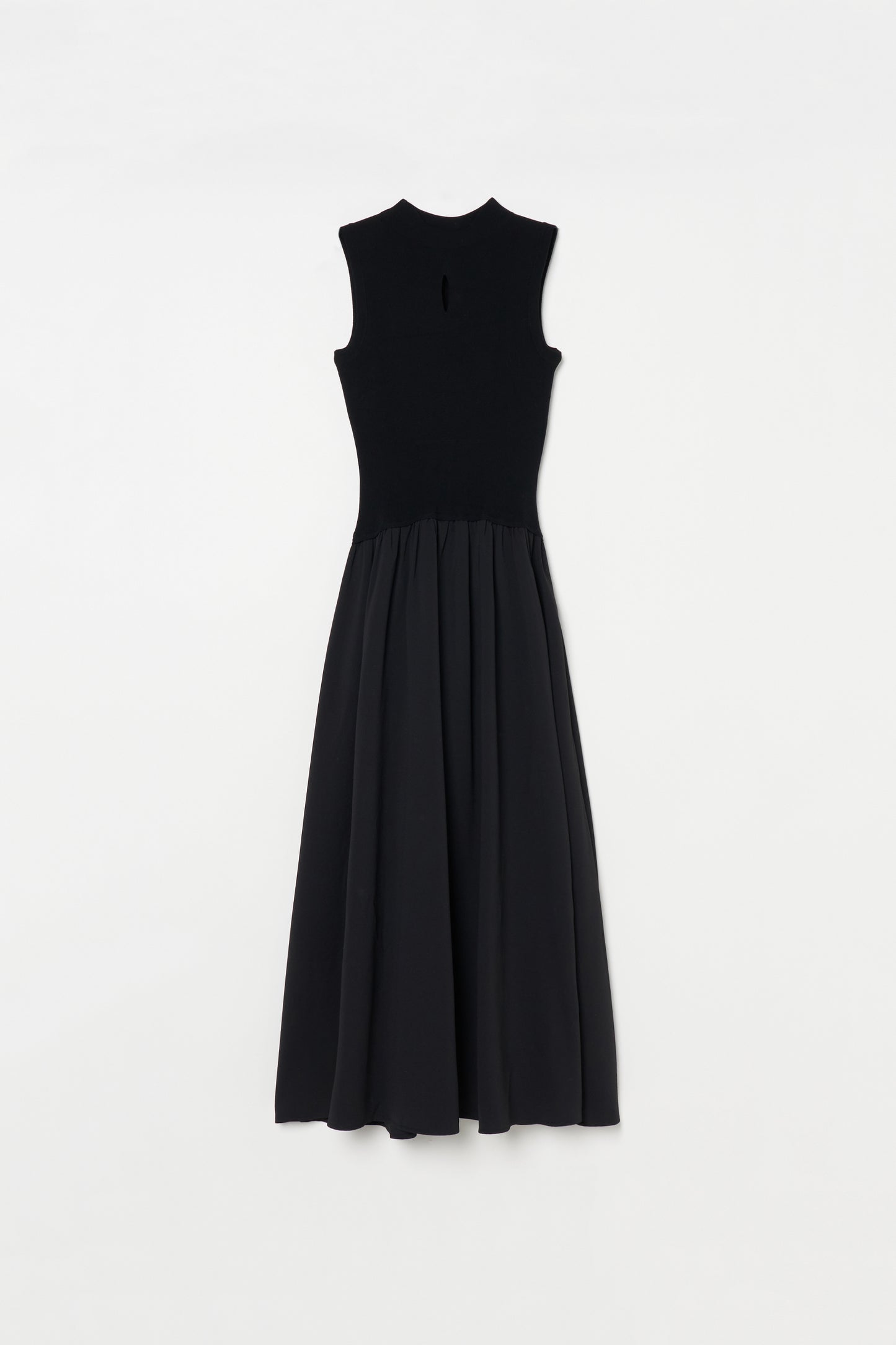Cutout Knit Docking Georgette Dress