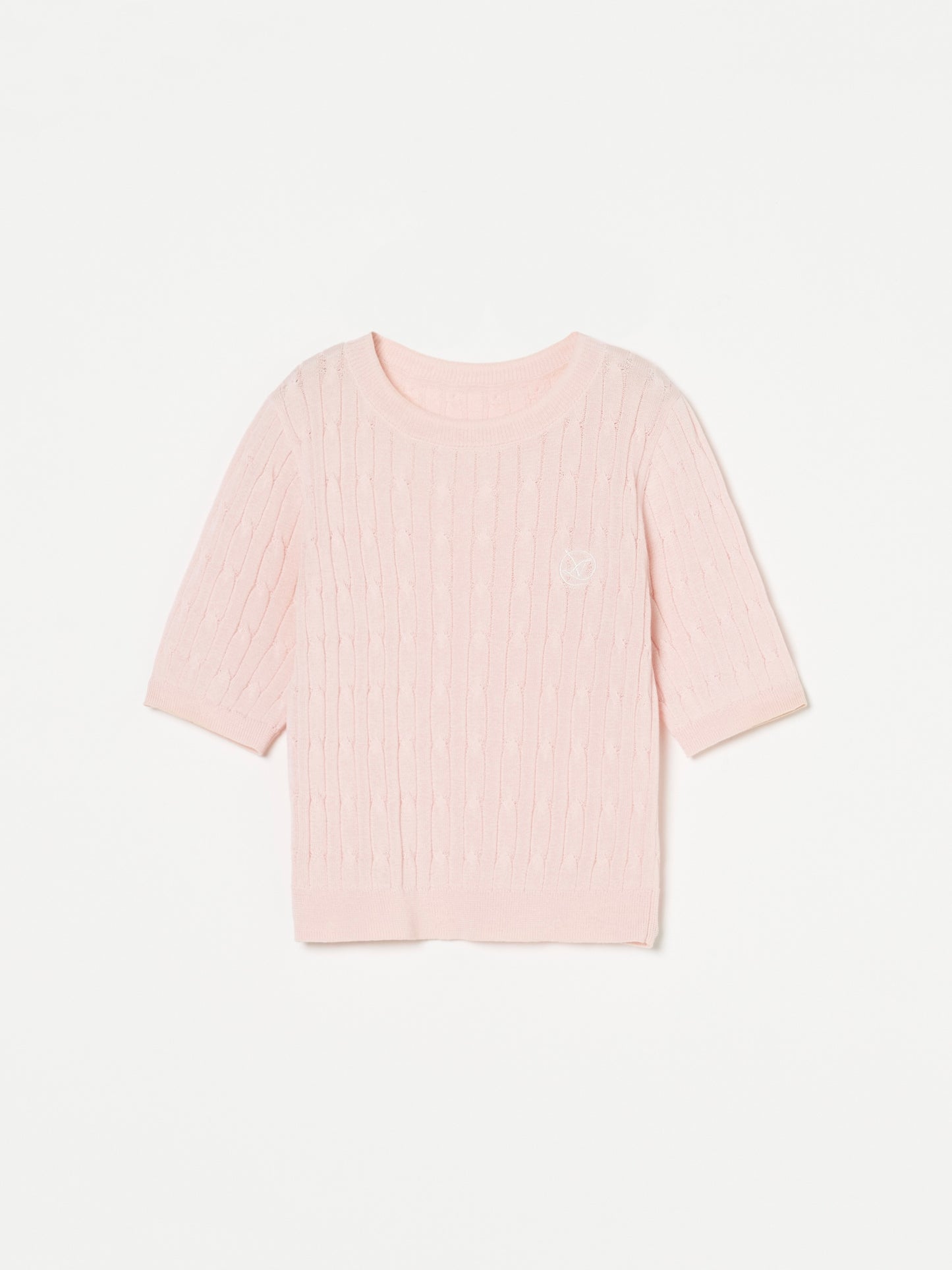 Airy Cable Knit Logo Tee