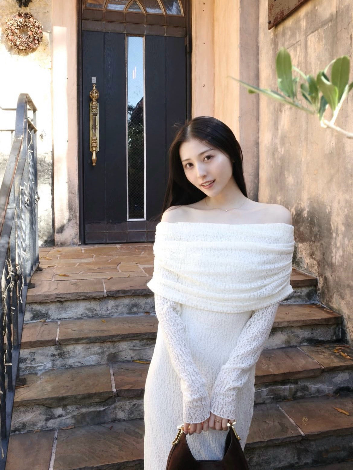 Lace Skin Convertible Drape Dress