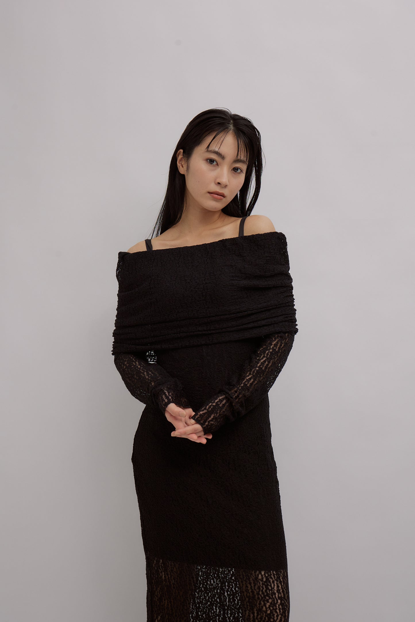 Lace Skin Convertible Drape Dress