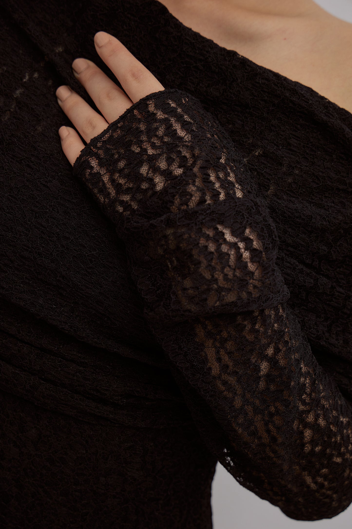 Lace Skin Convertible Drape Dress