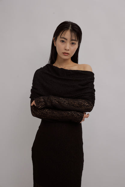 Lace Skin Convertible Drape Dress