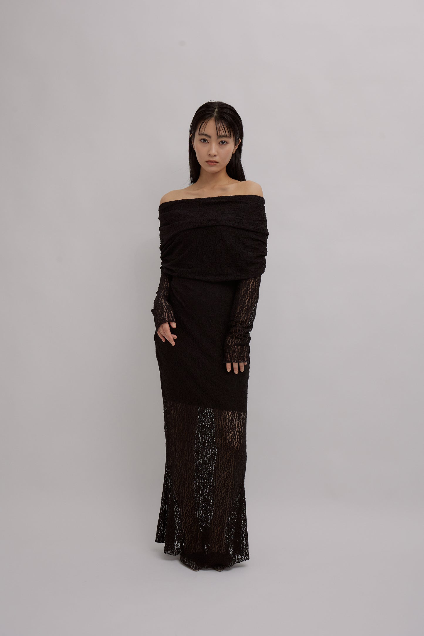 Lace Skin Convertible Drape Dress