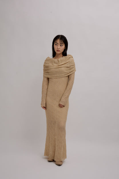 Lace Skin Convertible Drape Dress