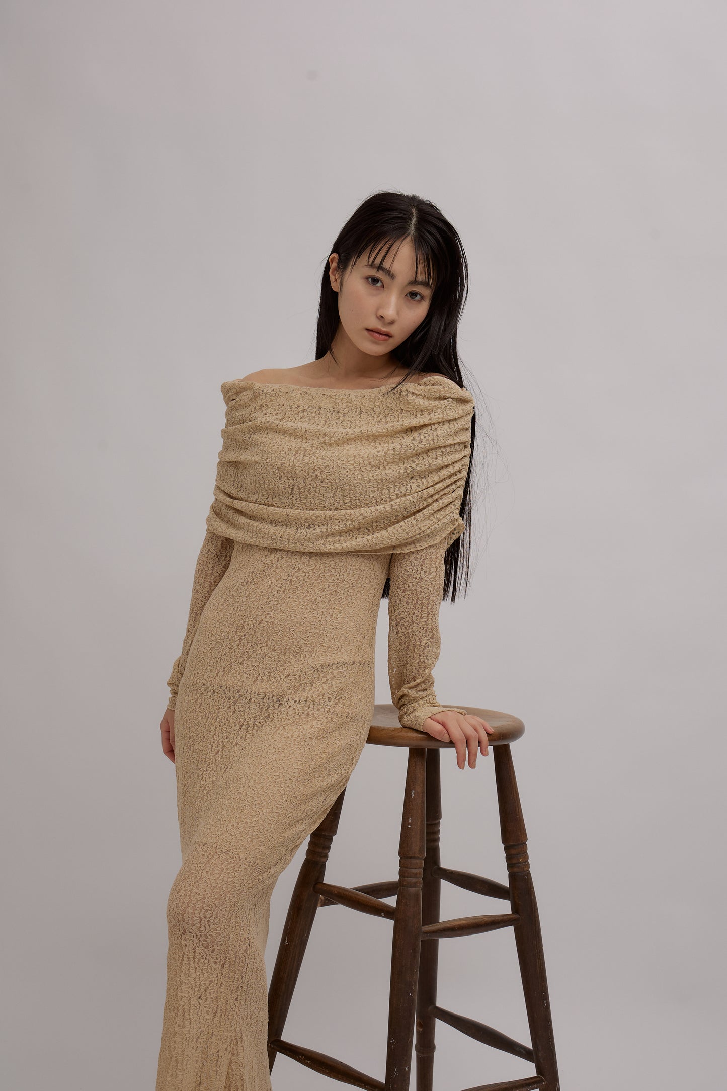 Lace Skin Convertible Drape Dress