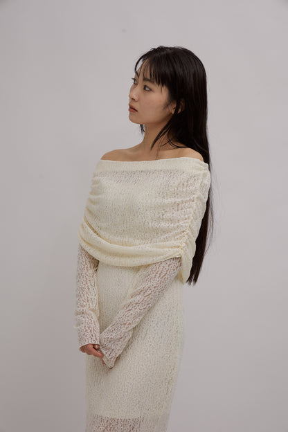 Lace Skin Convertible Drape Dress