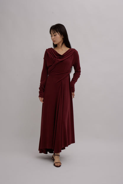 Sculpted Flow Drape Dress