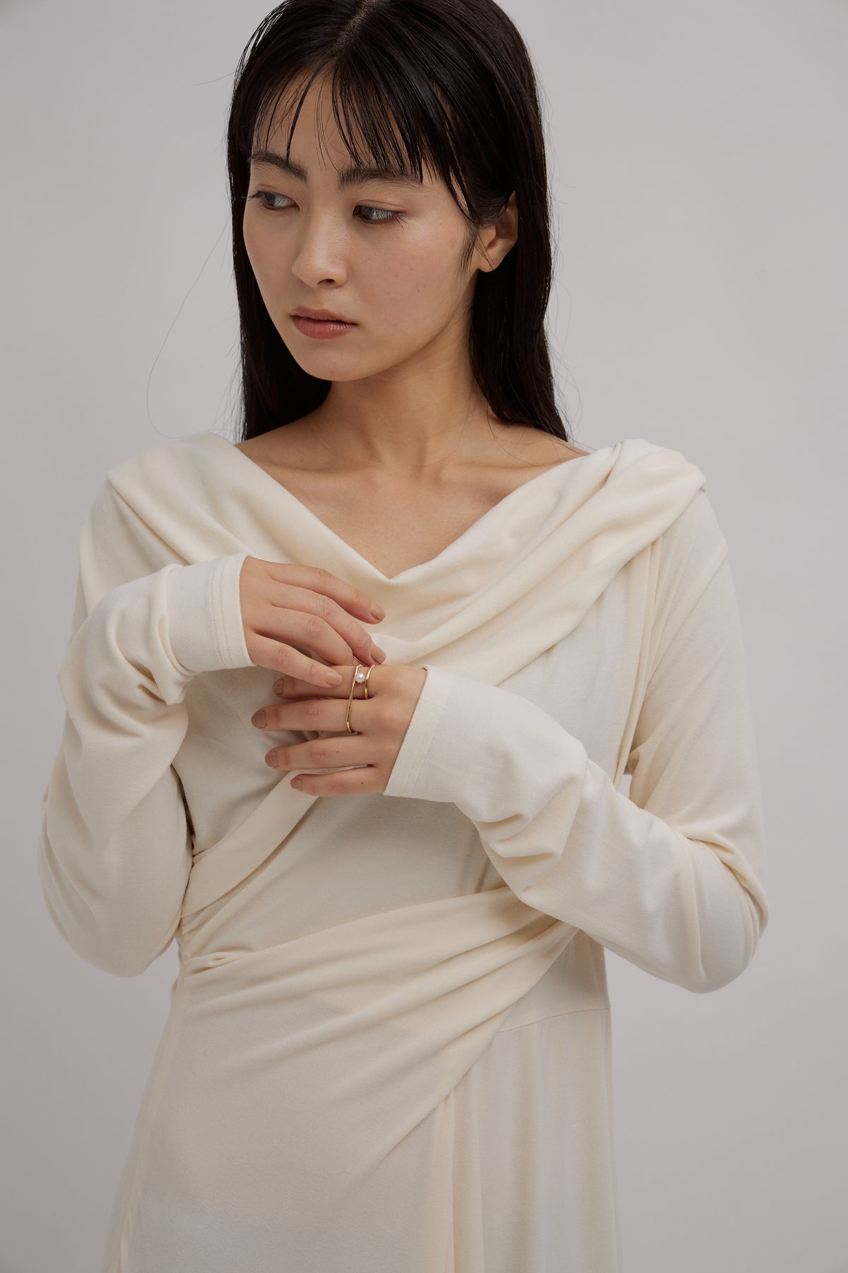Sculpted Flow Drape Dress – VALLAN