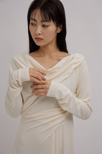 Sculpted Flow Drape Dress