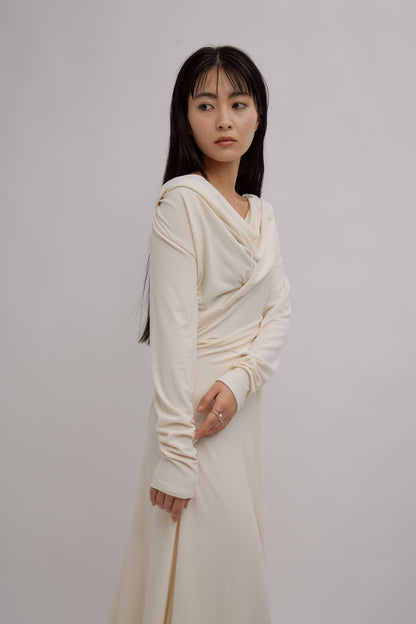 Sculpted Flow Drape Dress