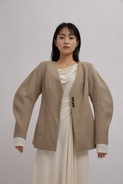 Lined Bottons Classical Cocoon Jacket