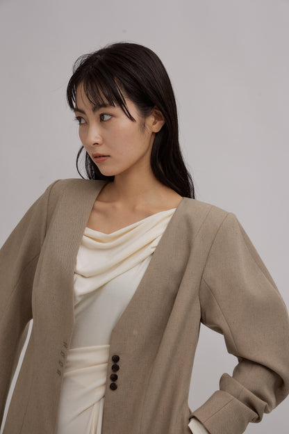 Lined Bottons Classical Cocoon Jacket