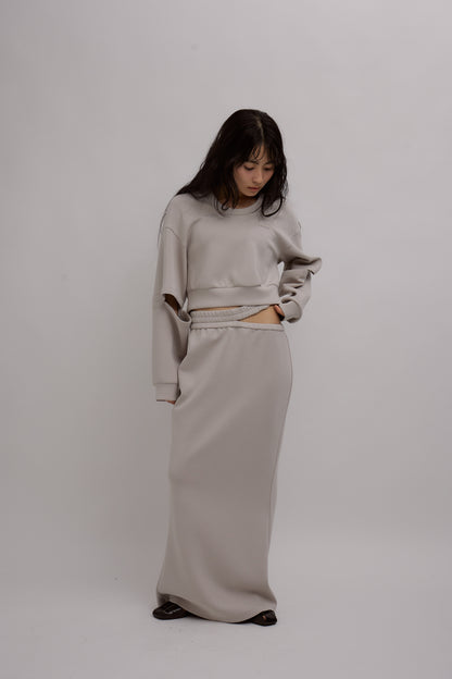 Emboss Cutout Sweat Set Up