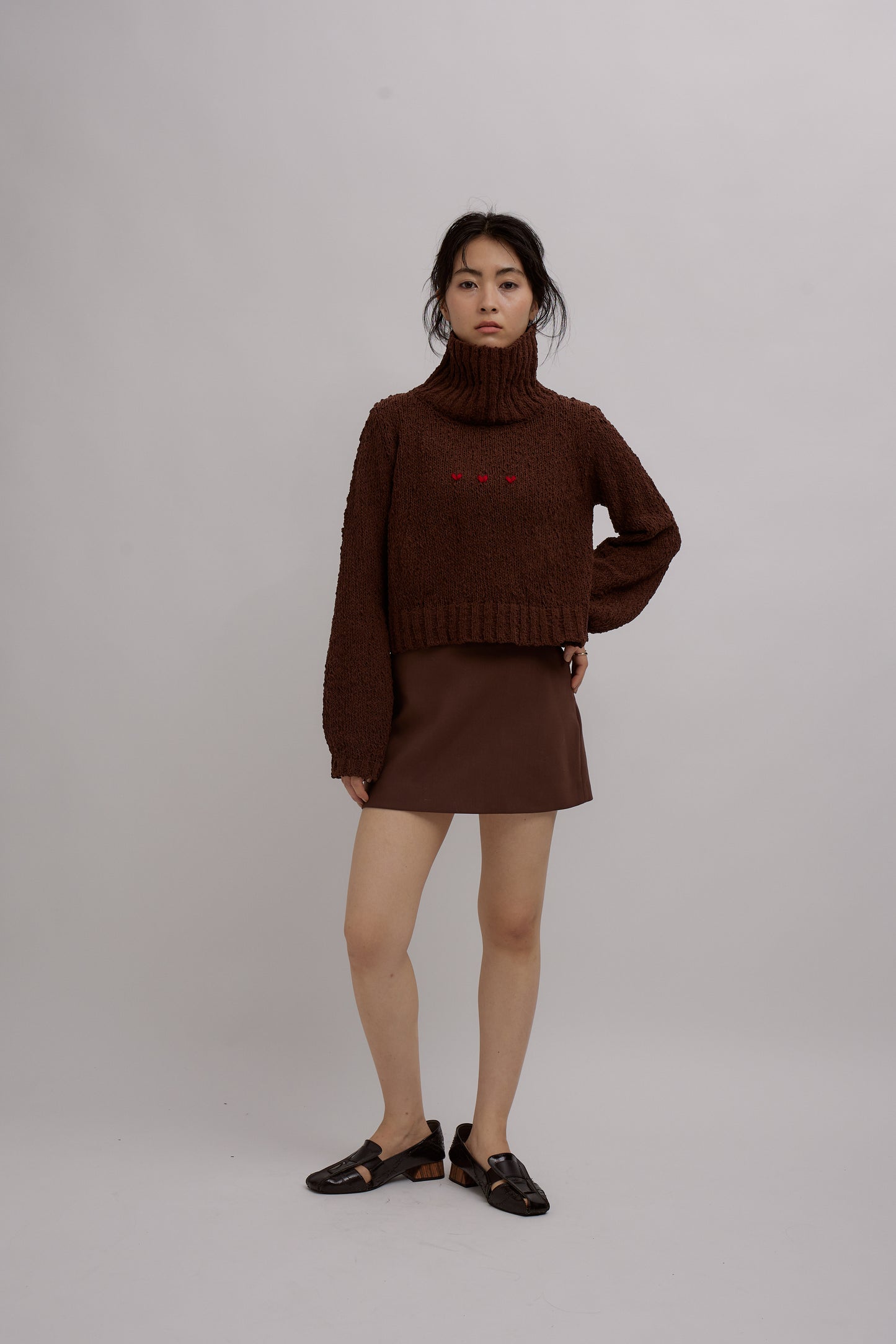 Balloon Heart Knit Tops