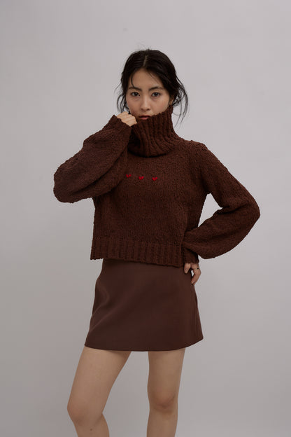 Balloon Heart Knit Tops