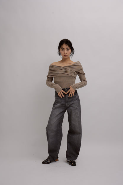 Crossed Reversible Offshoulder Tops