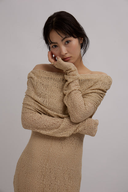 Lace Skin Convertible Drape Dress