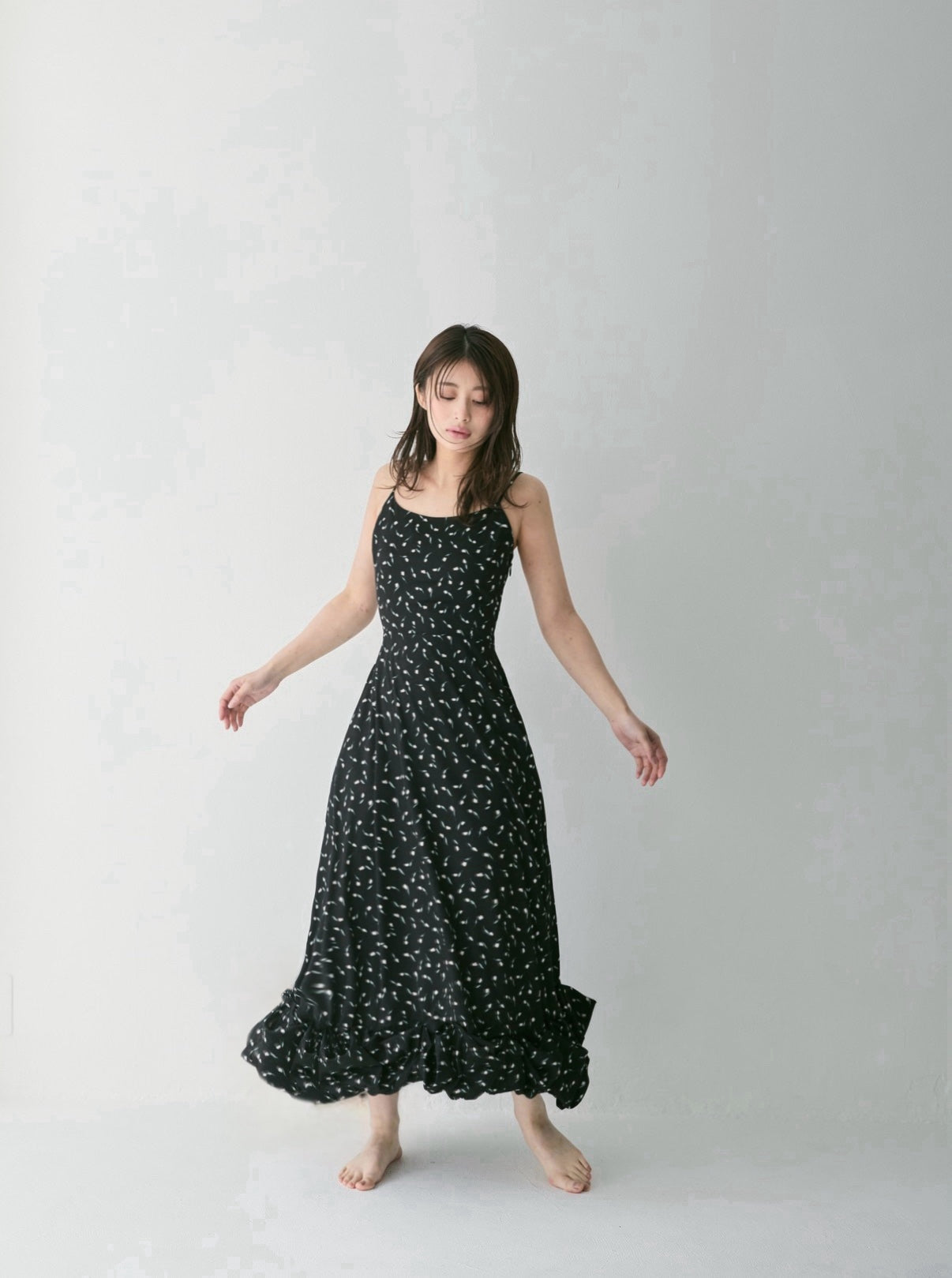 Floral Balloon Hem Dress