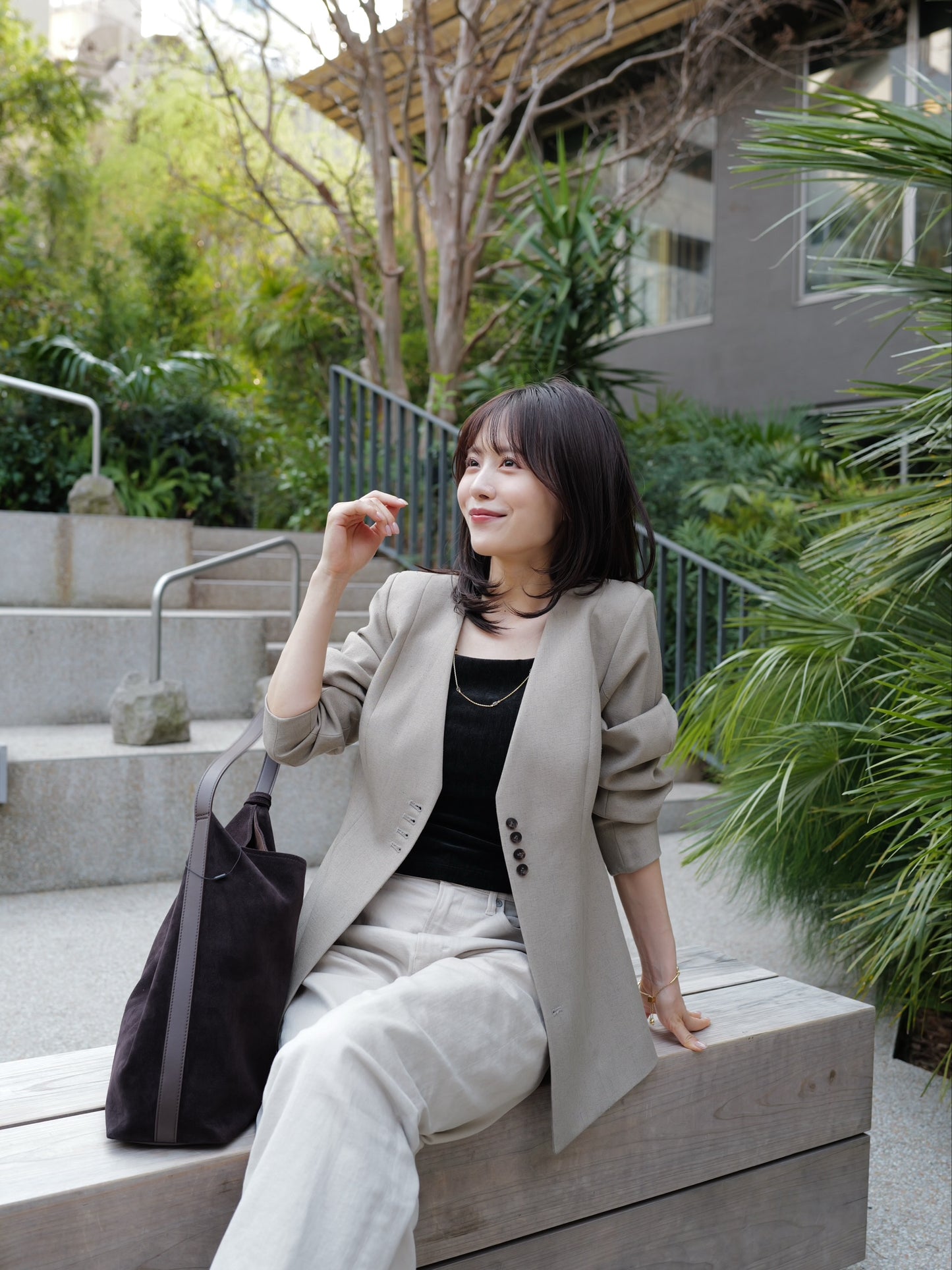 Lined Bottons Classical Cocoon Jacket