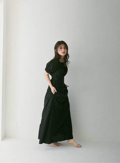 Dot Pattern Cotton Flare Dress