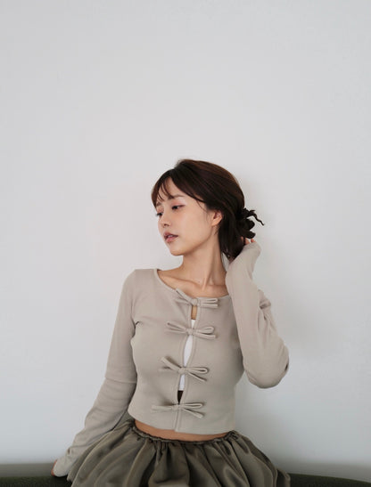 Rib Ribbon Cardigan