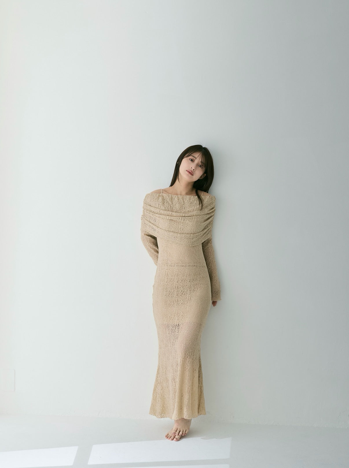 Lace Skin Convertible Drape Dress