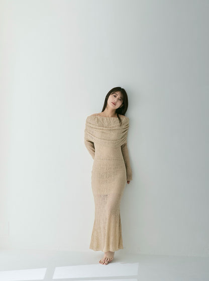 Lace Skin Convertible Drape Dress
