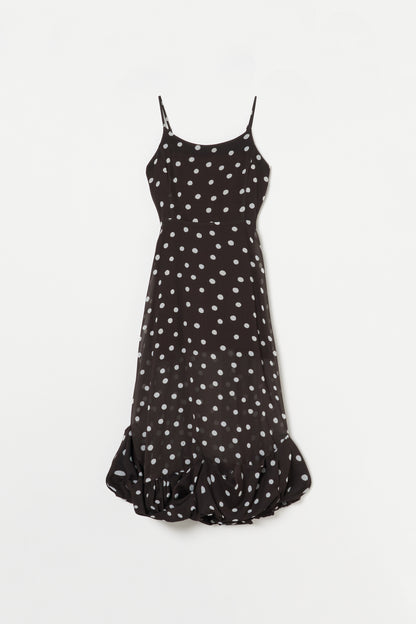 Dot Balloon Hem Dress