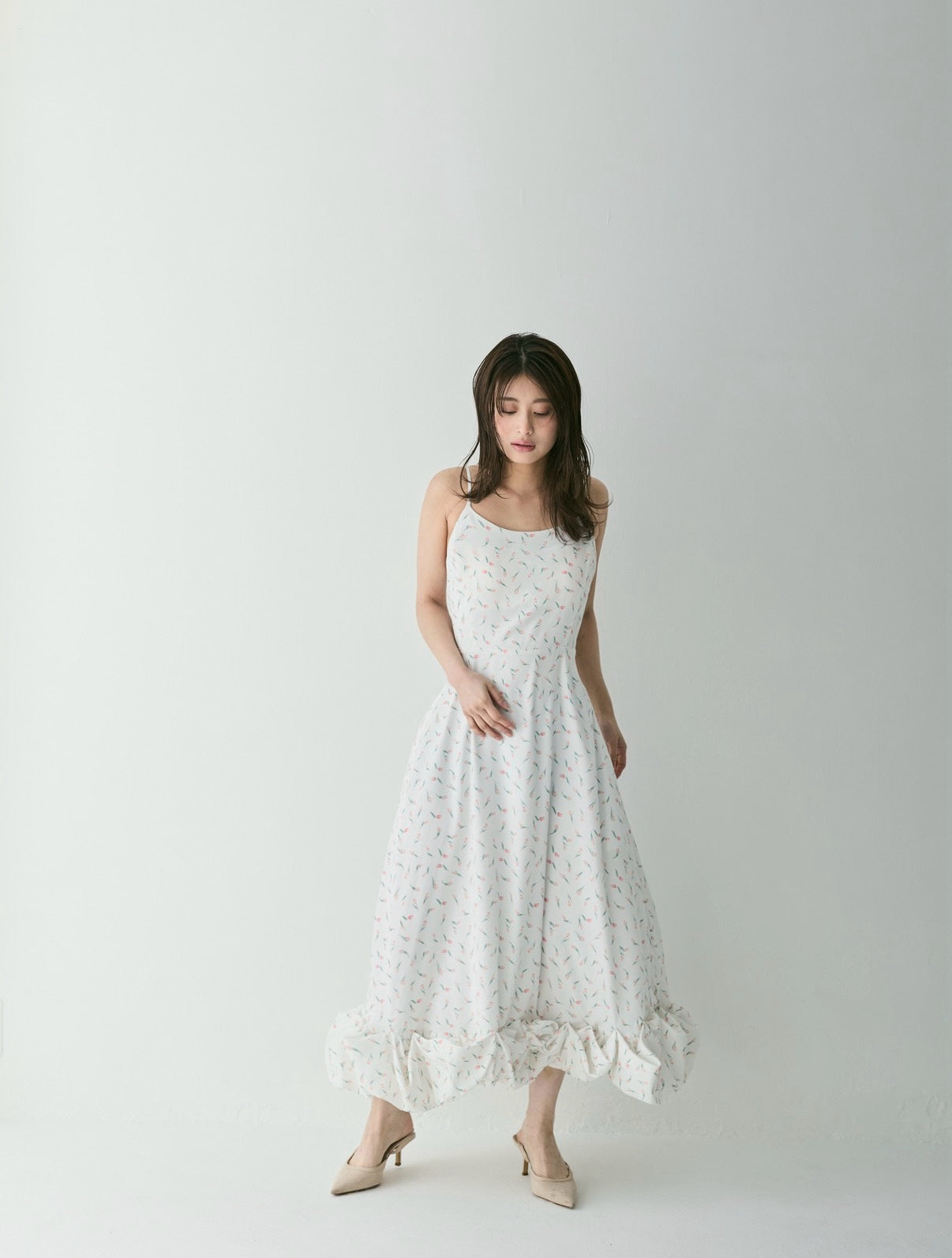 Floral Balloon Hem Dress